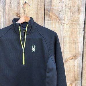Spyder Quarter Zip Black Sweater Men Sz Small